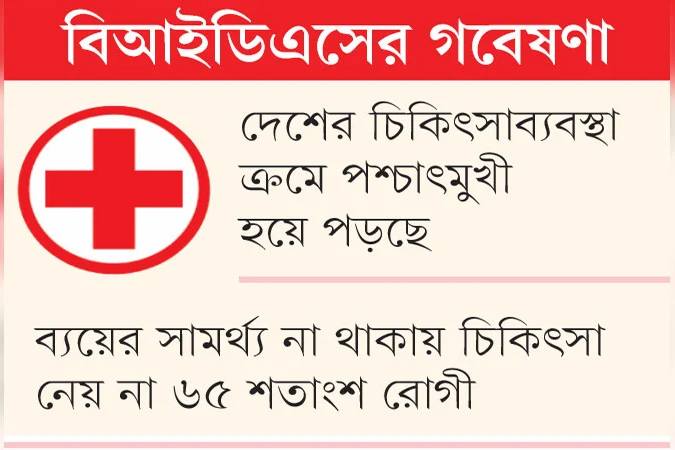 চিকিৎসা ব্যয়ের ৭৯ শতাংশ যায় ব্যক্তির পকেট থেকে